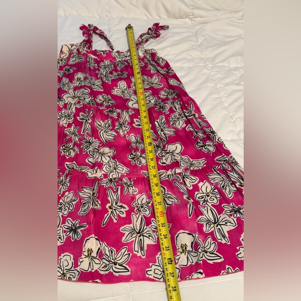 FRNCH Reina Viola Sundress Size L Tiers Hot Pink Floral Italy - Picture 9 of 13